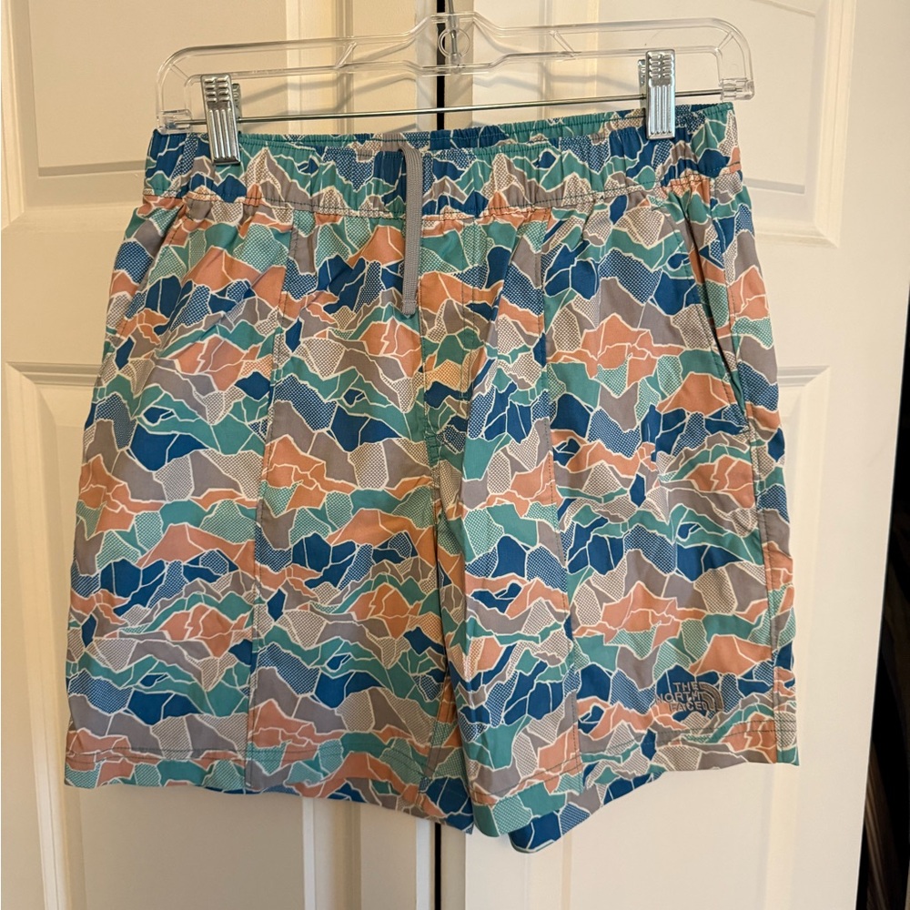 The North Face Teal, Coral & Navy Patterned Shorts